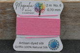Pink Petal Griffin Silk Cord – Hand‑Dyed Thread for Knotting, Jewelry Making, Pendant Stringing
